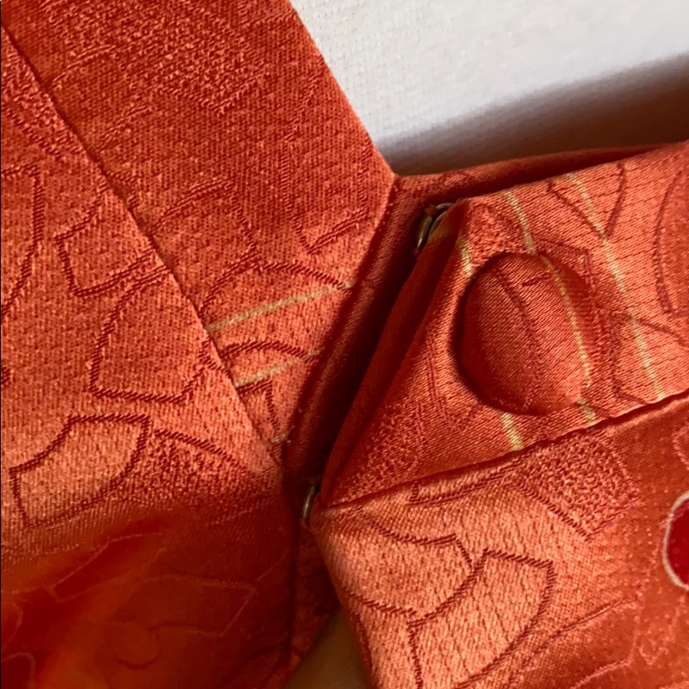 Authentic Kimono Jacket Jewel Orange Japan - Picture 7 of 8